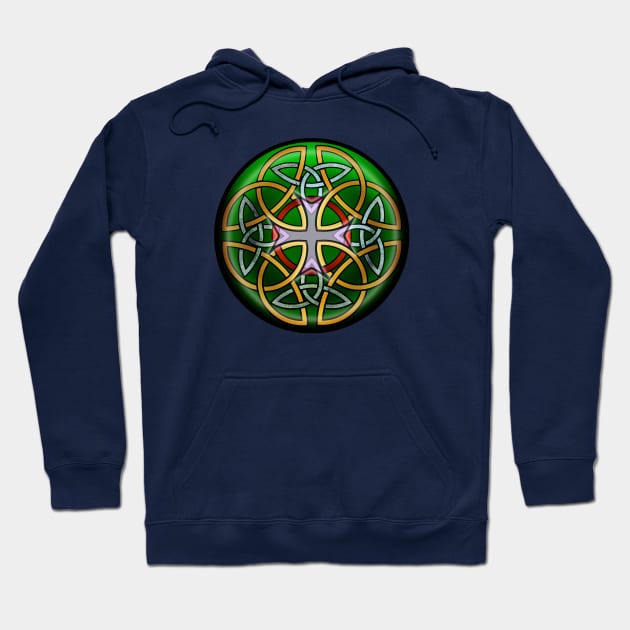 April Shield - Triquetras X 8 with cross overlay Hoodie by The Knotty Works